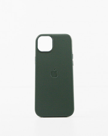 Husa Iphone 15 Plus din piele naturala Verde MagSafe - Img 1