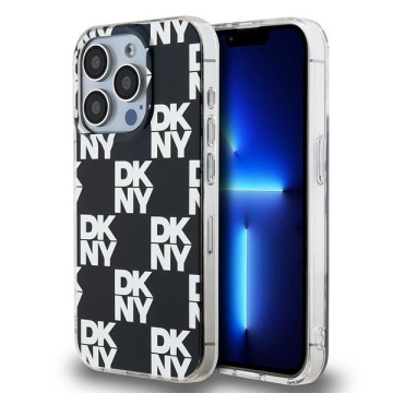 Husa iPhone 15 Pro - DKNY IML Checkered Mono Pattern (DKHCP15LHDLCEK) - Black - Img 1