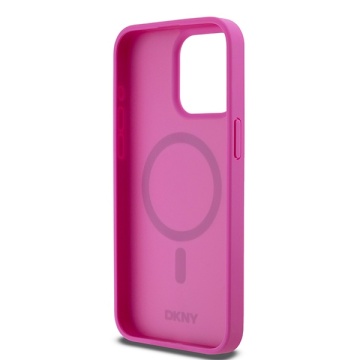 Husa iPhone 15 Pro - DKNY Leather Monogram Pattern Metal Logo MagSafe (DKHMP15LPSHRPSP) - Pink - Img 6