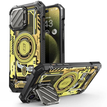 Husa iPhone 15 Pro Max Supcase Unicorn Beetle XT MagSafe - Yellow Circuit - Img 1