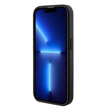 Husa iPhone 15 Pro originala Guess Grip Stand 4G Saffiano Strass GUHCP15LPGSSADK- Negru - Img 3