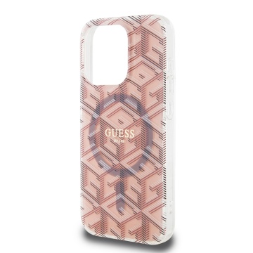 Husa iPhone 15 Pro originala Guess IML GCube MagSafe GUHMP15LHGCUSTGP- Roz - Img 5