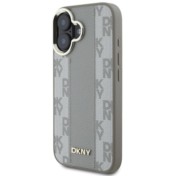 Husa iPhone 16 - DKNY Leather Checkered Pattern Magsafe (DKHMP16SPCPVSLE) - Beige - Img 4