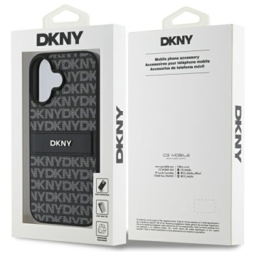 Husa iPhone 16 - DKNY Leather Hardcase Texture Pattern Tonal Stripe (DKHCP16SPRTHSLK) - Black - Img 6