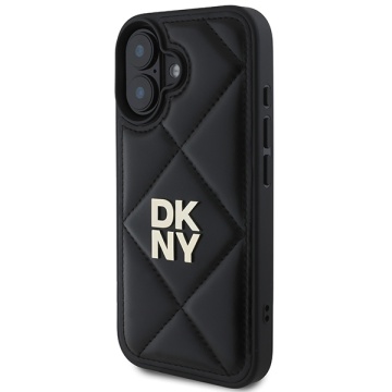 Husa iPhone 16 - DKNY Leather Quilted Stack Logo (DKHCP16SPQDSLK) - Black - Img 3