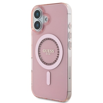 Husa iPhone 16 Plus Guess IML Rhinestones MagSafe - Roz - Img 3