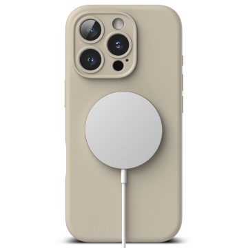 Husa iPhone 16 Pro Max Ringke Silicone Magnetic MagSafe - Crem - Img 3
