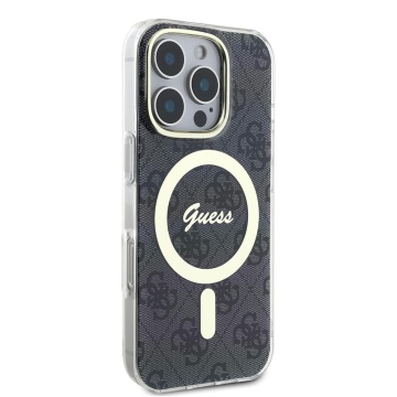 Husa iPhone 16 Pro originala Guess IML 4G MagSafe, GUHMP16LH4STK- Negru - Img 4