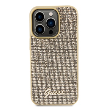 Husa originala Guess iPhone 15 Pro Disco Metal Scrip GUHCP15LPMSDGSD- Auriu - Img 2