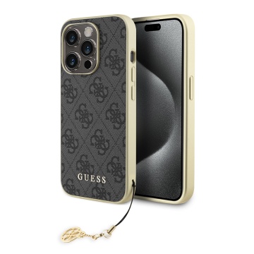 Husa originala Guess iPhone 15 Pro Max Hardcase 4G Charms Collection, GUHCP15XGF4GGR- Gri - Img 1