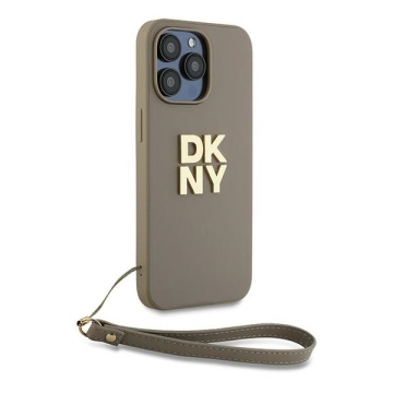 Husa pentru iPhone 15 Pro Max - DKNY Hardcase Wrist Strap Stock Logo (DKHCP15XPBSWSE) - Beige - Img 2