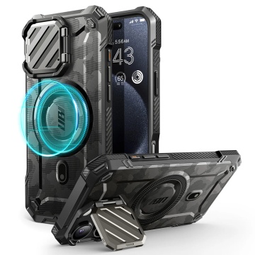 Husa pentru iPhone 16 Pro Max - Supcase Unicorn Beetle XT MagSafe - Camo Gray - Img 1
