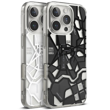 Husa pentru iPhone 16 Pro - Ringke Fusion Design - Seoul Map Black - Img 2