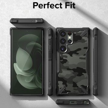 Husa pentru Samsung Galaxy S23 Ultra - Ringke Fusion X Design - Camo Black - Img 2