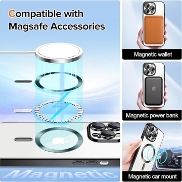 Husa premium iPhone 13 Pro Max Techsuit Luxury Crystal MagSafe - Negru - Img 3