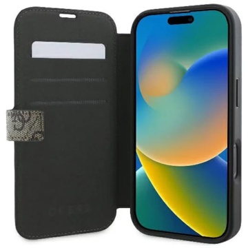 Husa tip carte iPhone 16 Pro Guess Book 4G- Maro - Img 3
