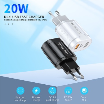 Incarcator de perete Techsuit Premium (CHPD038) - USB-A, QC 3.0, USB-C, 20W - Alb - Img 6