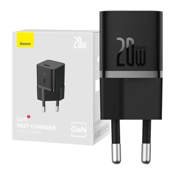 Incarcator GaN priza tip C Fast Charge Baseus, 20W, CCGN050101 - Negru - Img 4