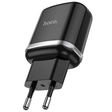 Incarcator priza Fast Charging USB 18W Hoco N3, negru - Img 1