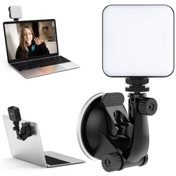 Lampa LED video conferinta, suport rotativ ventuza Techsuit RS2 - Negru - Img 3