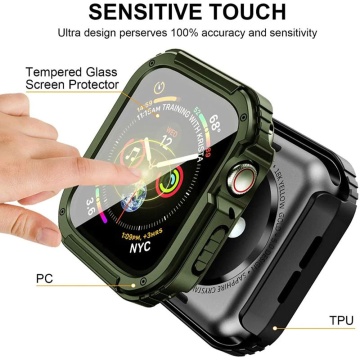 [Pachet 360°] Husa + folie Apple Watch 4 / 5/ 6/ SE / SE 2 (40mm) Lito Armor S+ - Verde - Img 3