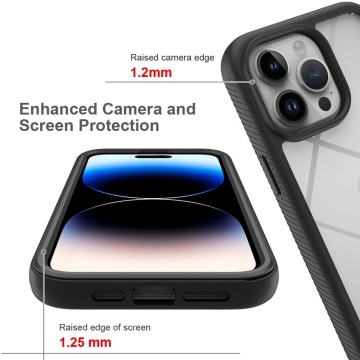 [Pachet 360°] Husa + folie iPhone 15 Pro MaxTechsuit Defense, Negru - Img 2