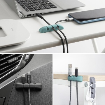 [Pachet 8x] Organizator cabluri Ringke Self-adhesive Clip Holder Pentru Birou Din Silicon - ACOR0003 - Multicolour - Img 7
