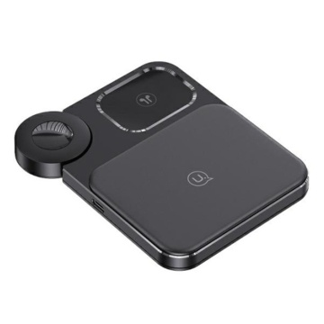 Statie de incarcare 3 in 1 - iPhone, iWatch, AirPods, 15W, 3A - Usams, Negru - Img 1