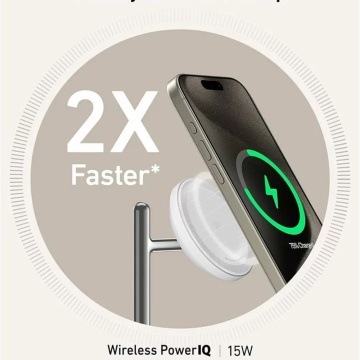 Stație de încărcare MagGo (B25M3321) - Qi2, pentru Apple, 15 W, cu încărcător USB-C și cablu tip C, 40 W Anker - alb - Img 3