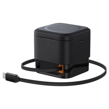 Statie de incarcare (P10264100123-00) - Forma cub, MagSafe, Qi, Type-C, 25W Baseus - Negru - Img 3