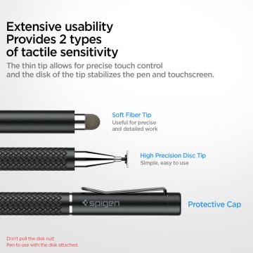 Stylus pen universal, creion touchscreen Spigen, Negru - Img 5