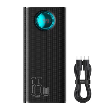 Acumulator Extern 4x USB, Type-C, Lighting, Micro-USB, Fast Charge, 65W, 26800mAh - Baseus Amblight (P10022402113-00) - Black - Img 5