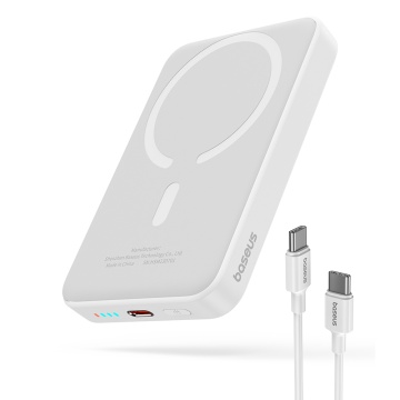 Acumulator Extern Type-C, Incarcare Wireless, 20W, 10000mAh + Cablu Type-C, 30cm - Baseus Mini Air (P10059001223-00) - White - Img 3
