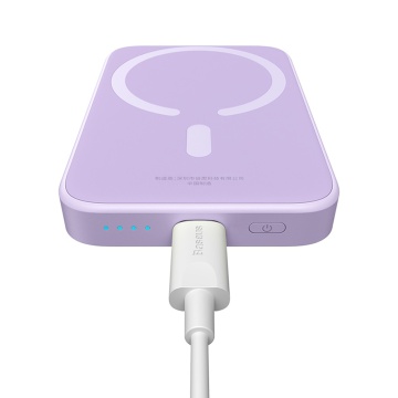 Acumulator Extern Type-C, Incarcare Wireless, 20W, 6000mAh + Cablu Type-C, 30cm - Baseus Mini Air (P10059002513-00) - Purple - Img 6