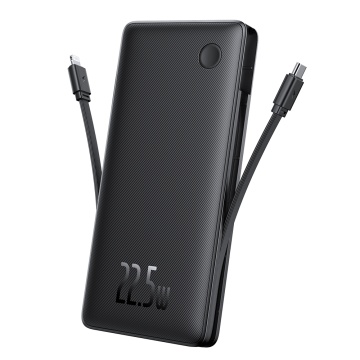 Acumulator Extern USB, Type-C, Cablu Dual USB-C, Lightning, 22.5W, 10000mAh - Baseus Airpow Air Lite (P10067501123-00) - Black - Img 1