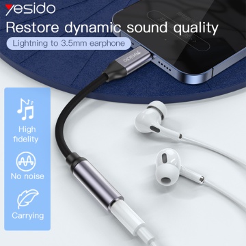 Adaptor audio iPhone Yesido YAU21, Lightning la Jack 3.5mm - Negru - Img 5