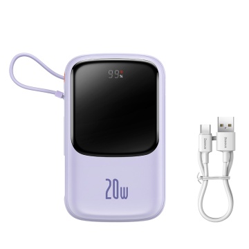 Baterie Externa 2x Lightning, Type-C, USB, 20000mAh, 20W - Baseus Qpow Pro (PPQD030005) - Purple - Img 2