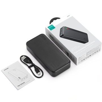 Baterie Externa Dazzling Series JoyRoom (JR-T017) - 2x USB, Type-C, Micro-USB, cu LED pentru verificarea bateriei, 12W, 20000mAh - Negru - Img 5