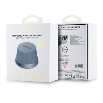 Boxa Portabila TWS, Bluetooth V5.3, 700mAh, 3W - Guess Magnetic Script Metal (GUWSC3ALSMB) - Blue - Img 2
