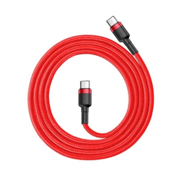 Cablu de date Baseus (CATKLF-H09) - Tip-C la Tip-C, incarcare rapida, 60W, 3A, 2m - Rosu / Negru - Img 6