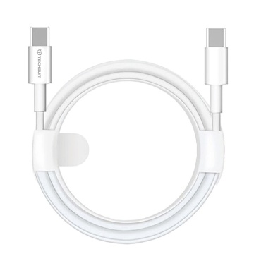 Cablu de date (PCB130) - tip C la tip C, încărcare rapidă, 60 W, 480 Mbps, aliaj de aluminiu, 1 m - Alb - Img 1