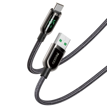 Cablu de date tip C Fast Charge Yesido CA85, 66W, 5A, 1.2m, negru - Img 1