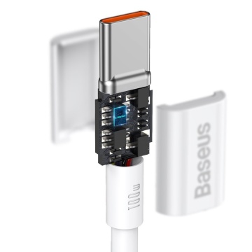 Cablu de date Type-C Baseus Fast Charge 100W, 1m, CATYS-B02 - alb - Img 2