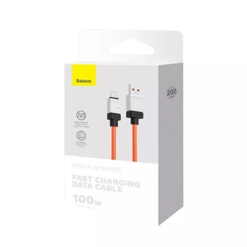 Cablu Super Fast Charging USB-C PD100W Baseus, 2m, CAKW000707- Portocaliu - Img 7