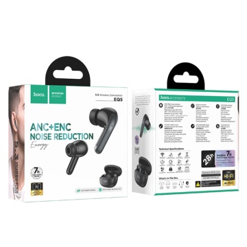 Casti Hoco wireless Energy (EQ5) - Bluetooth 5.3, True Wireless, ANC, ENC, Reducere zgomot - Negru - Img 6