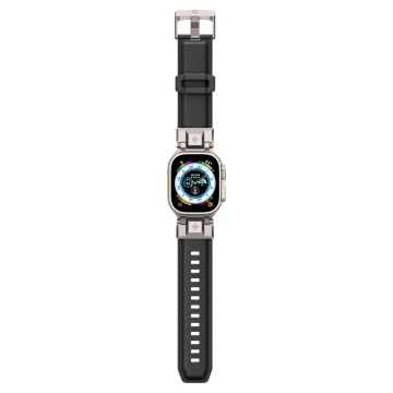 Curea Apple Watch 1/2/3/4/5/6/7/8/9/10/SE/SE 2/Ultra/Ultra 2 (42/44/45/46/49mm) Spigen DuraPro Armor PU - Negru - Img 2