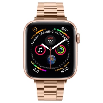 Curea Apple Watch 1/2/3/4/5/6/7/8/9/10/SE/SE 2/Ultra/Ultra 2 (42/44/45/46/49mm) Spigen Modern Fit - Roz/Auriu - Img 3