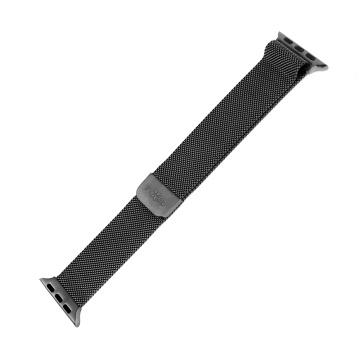 Curea pentru Apple Watch 1/2/3/4/5/6/7/8/9/10/SE/SE 2/Ultra/Ultra 2 (42/44/45/46/49mm) - Fixed Mesh Strap - Black - Img 2