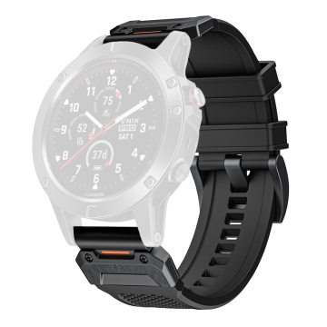 Curea pentru Garmin Fenix 3/3 HR/5X/5X Plus/6X/6X Pro/7X/7X Pro Solar - Techsuit Watchband QuickFit 26mm (W068) - Negru - Img 1