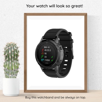 Curea QuickFit 20mm (W058) - Garmin Instinct 2S/2S Solar/Approach S70 42mm/fenix 7S Pro Sapphire Solar- Negru - Img 3